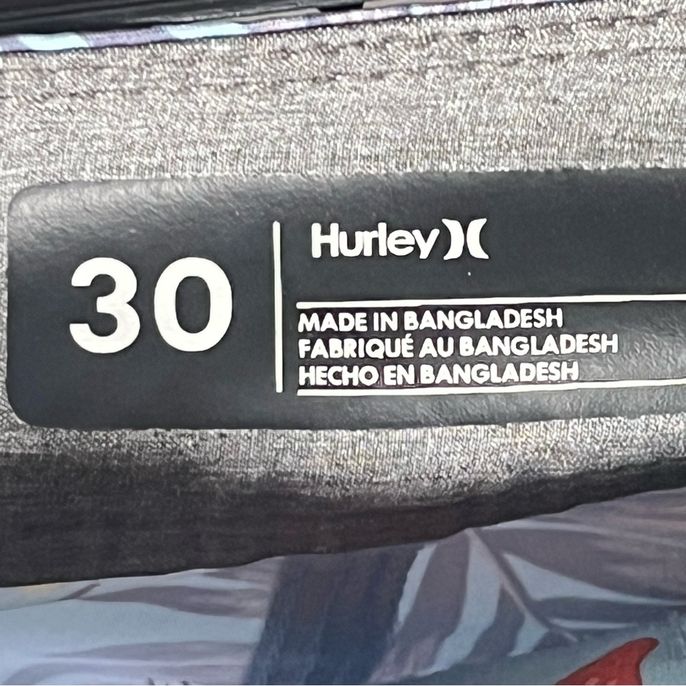 Hurley Men's Hawaiian Floral Board Shorts Light Blue, Yellow, Red Flowers Sz 30 - Picture 3 of 7